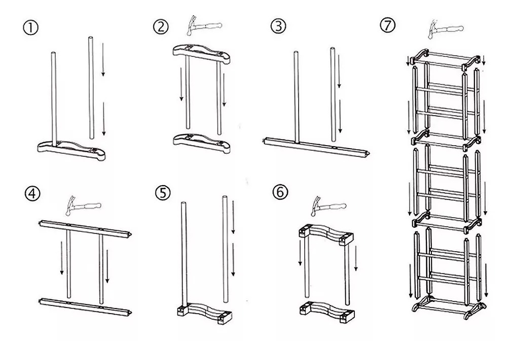 Perchero 4 Niveles y Organizador zapatos